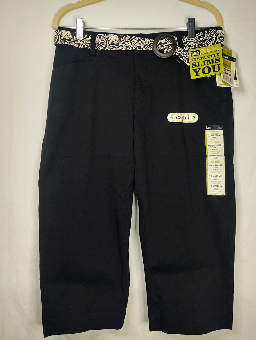 NWT Lee's Instantly Slimming Capri W/ Belt 10